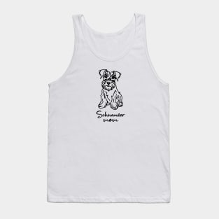 Schnauzer Mom Line Art Tank Top